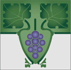Weinrankenmotiv mit Blätter - Schablone für die Dekoration