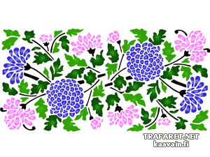 Motiv aus Chrysanthemen - Schablone für die Dekoration