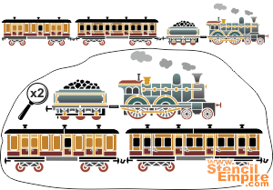 Dampflokomotive - Schablone für die Dekoration