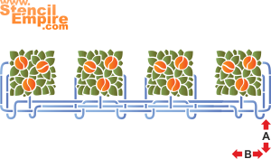 Bordürenmuster mit Orangenbaum A - Schablone für die Dekoration