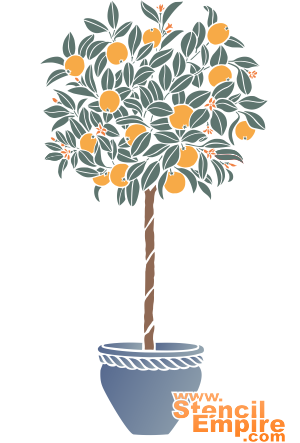 Orangenbaum - Schablone für die Dekoration