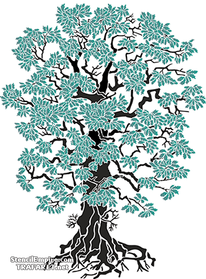 Große Eiche (Schablonen für Bäume zeichnen)