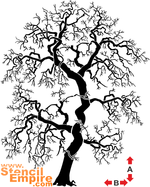 Baum im gotischen Stil 3 - Schablone für die Dekoration