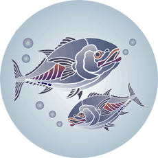 Thunfisch - Schablone für die Dekoration