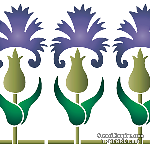 Orientalischer Kornblume B - Schablone für die Dekoration