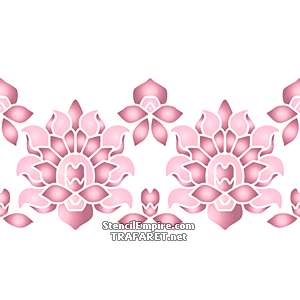Bordürenmotiv mit den blühenden Lilien  - Schablone für die Dekoration
