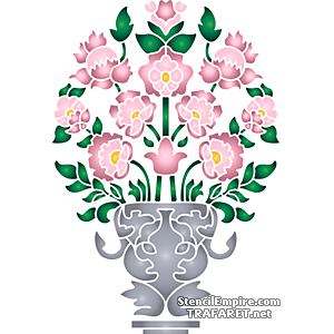 Schale mit Blumen - Schablone für die Dekoration