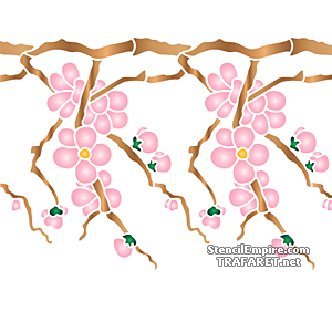 Kirschbaum im Frühling B - Schablone für die Dekoration