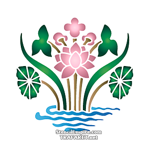 Orientalischer Wasserlilie 1 - Schablone für die Dekoration