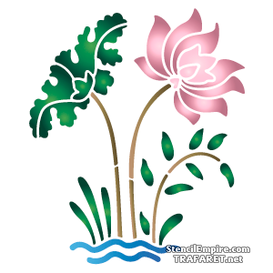 Orientalischer Wasserlilie 2 - Schablone für die Dekoration