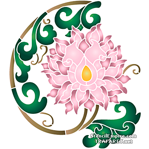 Orientalischer Chrysanthemenzweig - Schablone für die Dekoration