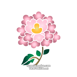 Chinesische Blume 5 - Schablone für die Dekoration