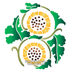 Gelben Chrysanthemen - Schablone für die Dekoration