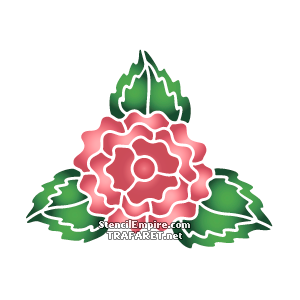 Frottee Rose 2A - Schablone für die Dekoration