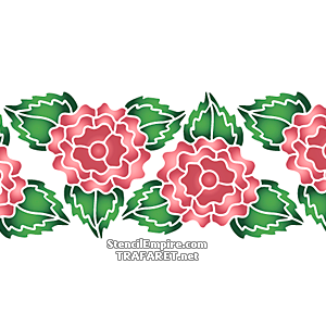Frottee Rose 2B - Schablone für die Dekoration
