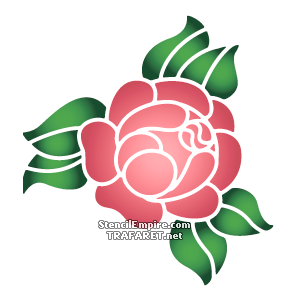 Rose im primitiven Stil 1A - Schablone für die Dekoration