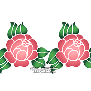 Rose im primitiven Stil 1B - Schablone für die Dekoration