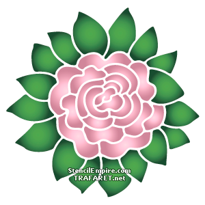 Rose und Blätter 1 - Schablone für die Dekoration