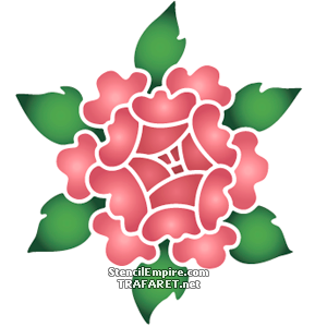 Rose und Blätter 2 - Schablone für die Dekoration