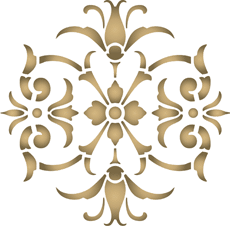 Kreisförmigen Motiv im viktorianischen Stil 02 - Schablone für die Dekoration
