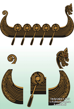Wikingische Schaluppe - Schablone für die Dekoration