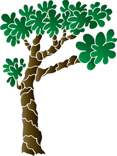 Baum und kleine Bärin - Schablone für die Dekoration