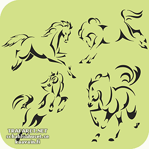 Vier Pferde - Schablone für die Dekoration