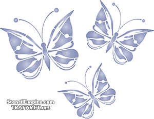 Drei Schmetterlinge 4 (Schablonen für Schmetterlinge zeichnen)