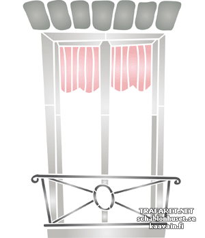 Fenster mit Vorhang  - Schablone für die Dekoration
