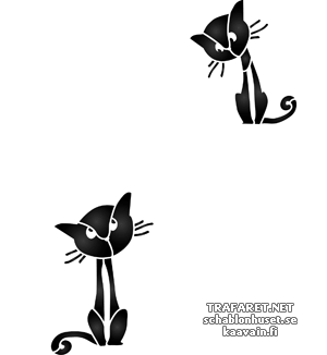 Zwei Katzen  - Schablone für die Dekoration