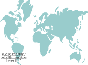 Weltkarte 03 - Schablone für die Dekoration