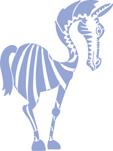 Stilisiertes Zebra - Schablone für die Dekoration
