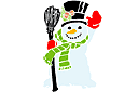 Schneemann mit Besen - schablonen auf das thema der winter