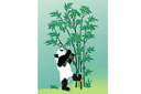 Panda mit Bambus 2 - schablonen des blätter und gras design