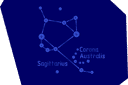 Sternbild Sagittarius und Corona Australi - schablonen auf dem raumthema