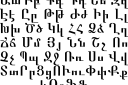 Armenisches Alphabet - schablonen mit phrasen und buchstaben