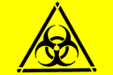 Biogefährdung - schablonen mit zeichen und logo