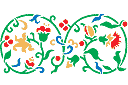 Bordürenmotiv mit Blumen und Beeren 2 - schablonen für bordüre im klassischen stil Bordürenmotiv mit Blumen und Beeren 2 - schablonen für bordüre im klassischen stil