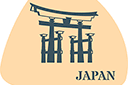 Japan - Sehenswürdigkeiten der Welt - schablonen von gebäuden und architektur