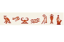 Ägyptische Hieroglyphen 2 - schablonen im ägyptischen stil Ägyptische Hieroglyphen 2 - schablonen im ägyptischen stil