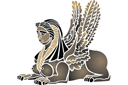 Ägyptische Sphinx - schablonen im ägyptischen stil