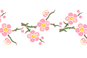 Bordürenmotiv mit Japanische Kirsche 101 - schablonen für gartenpflanzen zeichnen