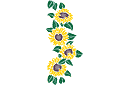 Bordürenmotiv aus Sonnenblumen - schablonen für blumen zeichnen