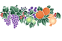 Bordürenmotiv mit Früchte und Beeren - schablonen für die frucht malen