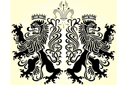 Heraldische Löwen - schablonen im mittelalterlichen stil