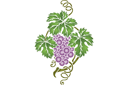 Weintraube und Blätter - schablonen für die frucht malen