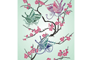 Sakura und Schmetterlinge - schablonen mit östlich motiven