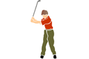 Golfspieler - schablonen mit diversen mustern