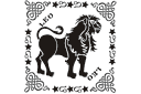 Löwe in den Rahmen - schablonen mit tierkreiszeichen und horoskop