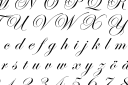 Handschriftliches Alphabet - schablonen mit phrasen und buchstaben